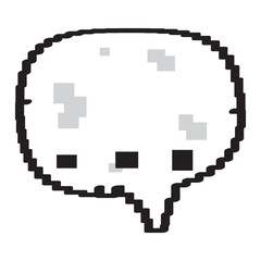 Pixelated comic speech bubble