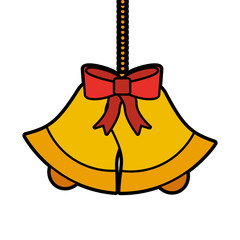 bells and bow hanging christmas decoration ornament