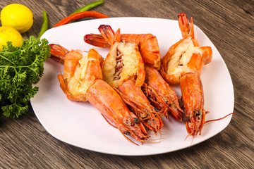 Grilled tiger prawn