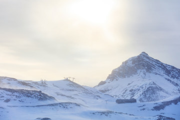 Fototapeta na wymiar Winter skiing resort in Alps
