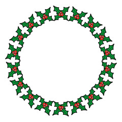 christmas wreath holly berries decoration festive