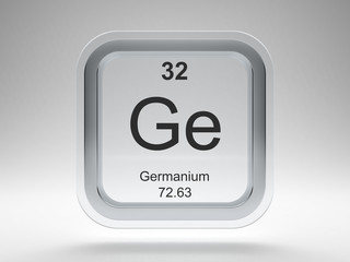 Germanium symbol on modern glass and metal rounded square icon