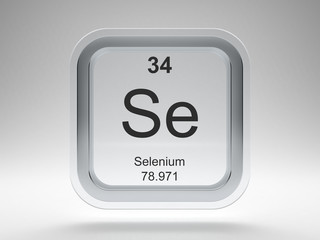 Selenium symbol on modern glass and metal rounded square icon