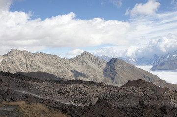 High snow mountains of the Caucasus