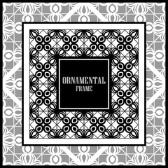 Vintage ornamental luxury background with frame. Template for design. Vector illustration