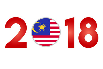 New Year 2018 with Malaysia Flag