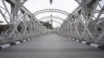 Approaching the Victoria Theatre via Anderson Bridge in Singapore
