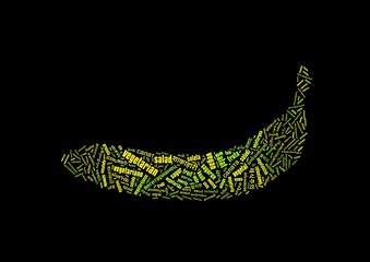 vegan word cloud with vegetarian related words in a lot of different languages