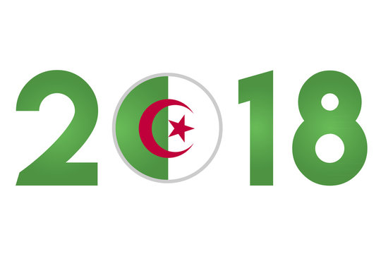 Year 2018 with Algeria Flag