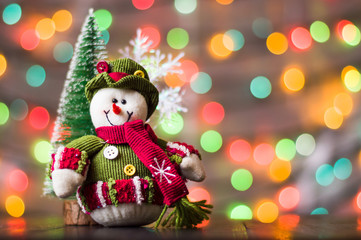 Christmas decorations against festive background