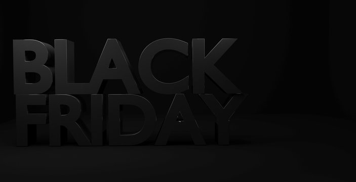 Dark Black Friday 3D text
