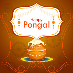Happy Pongal holiday festival celebration background