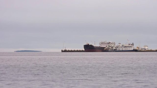 Ships on the Onega Lake. Petrozavodsk. Karelia
