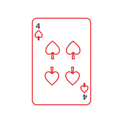 four of spades french playing cards related icon icon image
