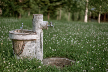 Fototapeta premium Outdoor Concrete Faucets