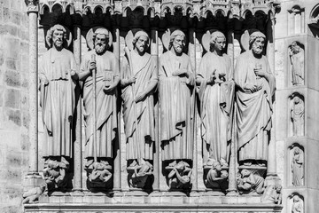 Fototapeta premium Notre Dame de Paris Cathedral: Architectural details. Paris, France