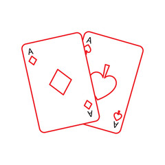 two aces playing cards poker casino icon
