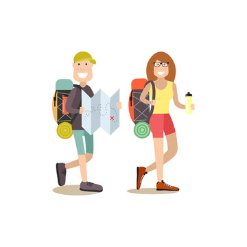 Tourist people vector illustration in flat style