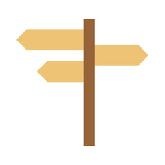 Flat icon road sign isolated on white background. Vector illustration.