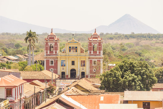  El calvario church view from up. Leon, Nicaragua, Central America.