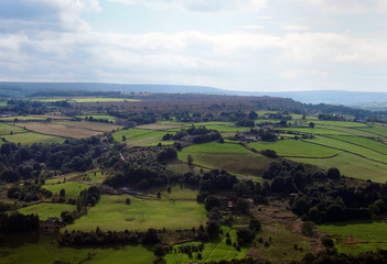 Fototapeta premium panoramic view of west yorkshire countryside near halifax with the pennine hills in the background