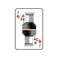jack of diamonds or tiles french playing cards related icon icon