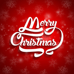 Christmas greeting card text. Merry Christmas lettering, vector illustration