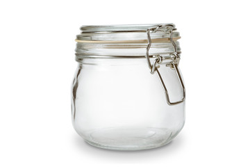 Empty glass jar