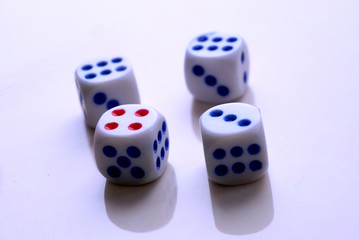 plastic dices close up