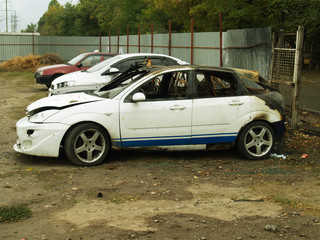 Obraz na płótnie Canvas car that burned down