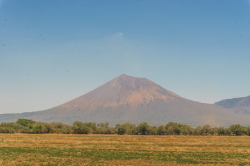 Fototapeta premium View of Telica Volcano at background in Leon, Nicaragua, Central America