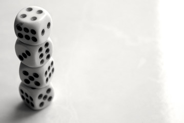 dice close up black and white 