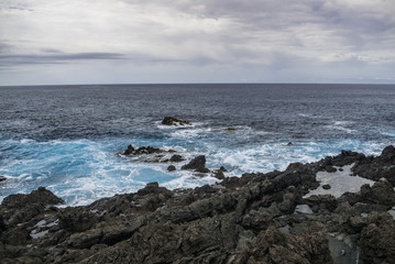 Lava coastline in Punta Brava, Puerto de la Cruz, Tenerife, Spain