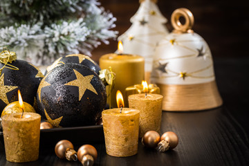 Christmas balls with candles