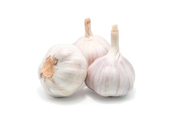 Fresh garlic isolated on white background