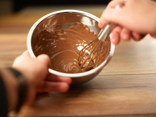 mixing chocolate