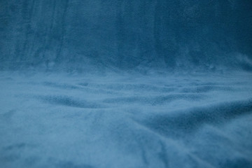 Blue wall and fluffy texture