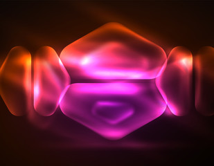 Illuminated lens flares, glowing color techno background