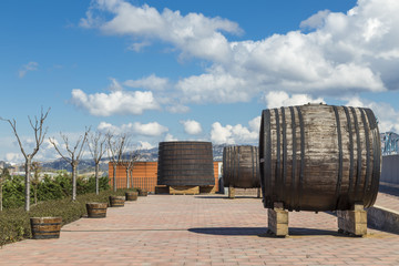 wine vats in La Rioja, Spain