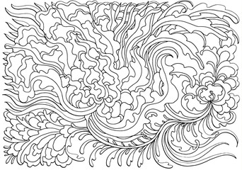Black And White Doodle Vector Illustration Coloring Book For Adult