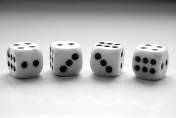 dice close up black and white 