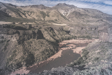 View of Agrio river near Salto del Agrio waterfall