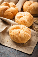 Fresh buns with sesame seeds