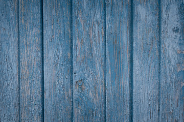 Blue wood texture background. Vertical wood planks