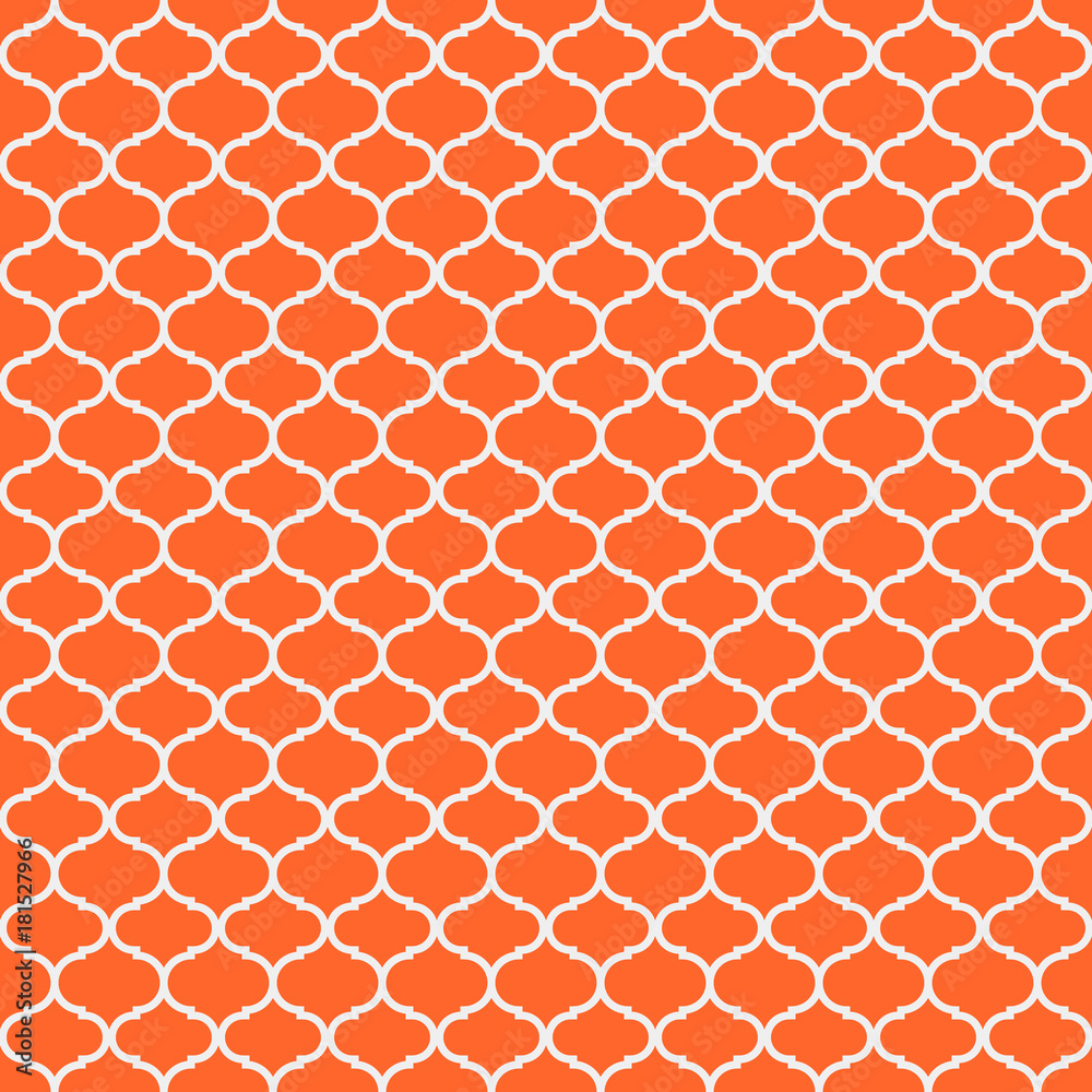 Poster abstract vector seamless pattern with elegant forms on orange background. flat illustration of shape