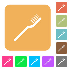 Toothbrush rounded square flat icons
