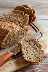 Wholemeal Bread on a Wooden Table