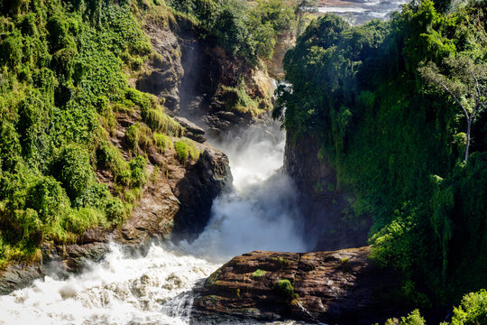 The power of the Murchison Falls, also known as Kabalega Falls, is a waterfall between Lake Kyoga and Lake Albert on the White Nile River in Uganda. 