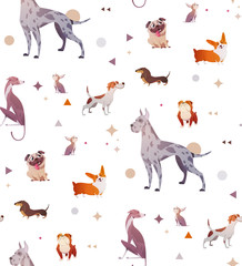 Pattern of a simple patten with dogs.