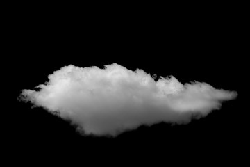 Single cloud isolated on black background